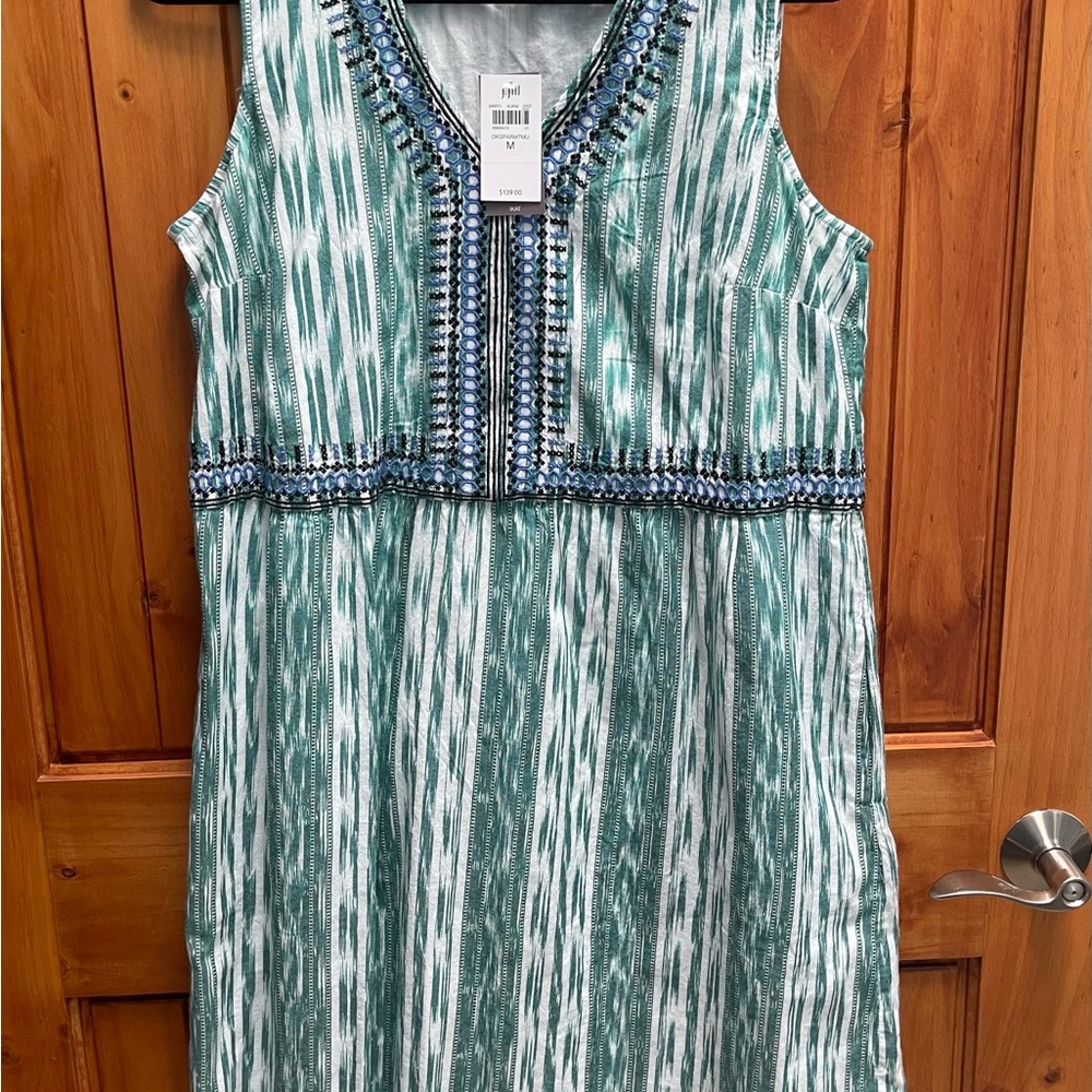 J. Jill Ikat Embroidered Cotton Dress NWT